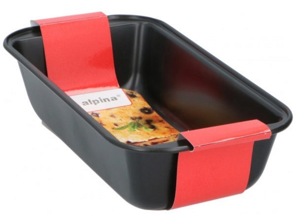 Alpina cakeblik non stick staal 25x13x6cm zwart