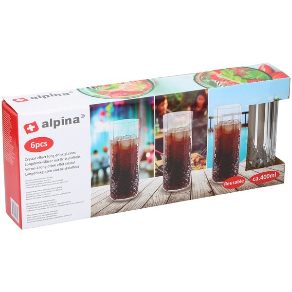 Alpina Longdrinkglasset kunststof 6-delig 400ml