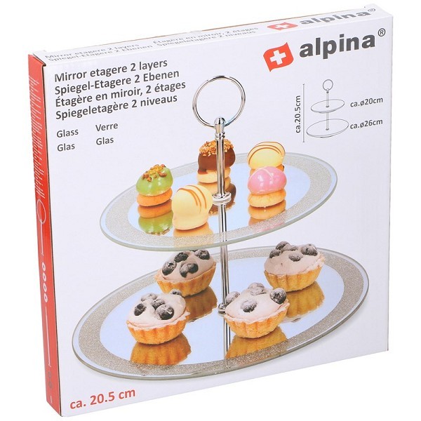 Alpina Spiegel etagere 2-laags Ø26cm en Ø20cm