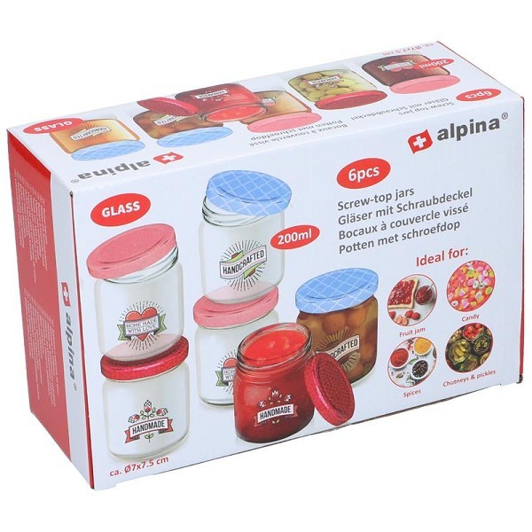 Alpina Voorraadpotset met schroefdop 6-delig 200ml