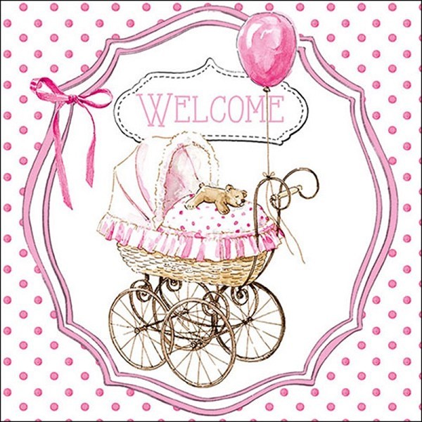 Ambiente Servetten 25x25cm Welcome pink