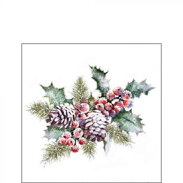 Ambiente Servetten Holly And Berries 25cm 20 stuks