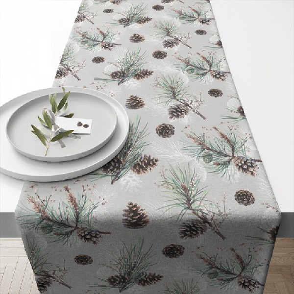 Ambiente Tafelloper Pine Cone All Over 40x150cm 100% Katoen