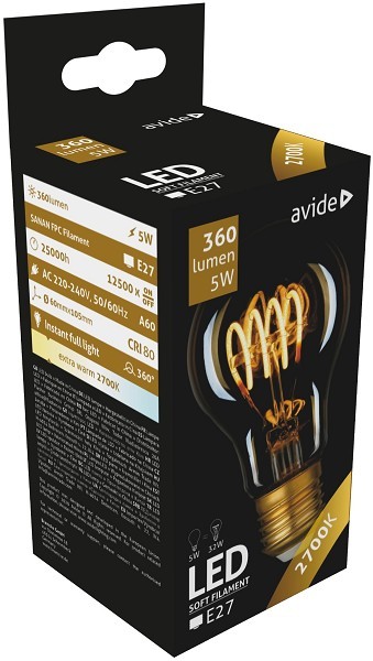 Avide LED lamp Soft Filament 5W E27 2700K 360LM