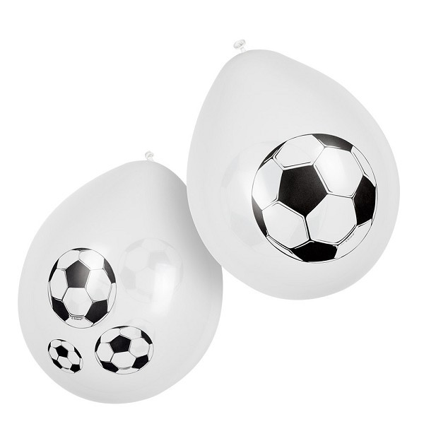 Ballonnen Voetbal latex dubbelzijdig set a 6 stuks Ø25cm