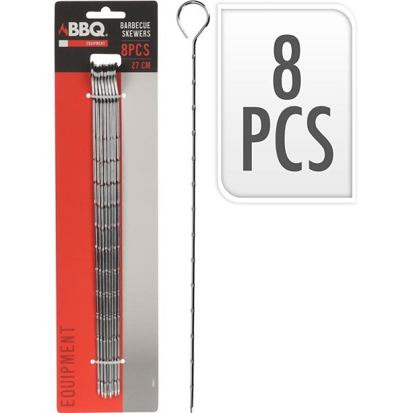 Bbq spiezen 27cm set van 8 stuks op kaart