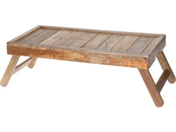 Bedtafel hout met inklapbare poten 61x31x24cm