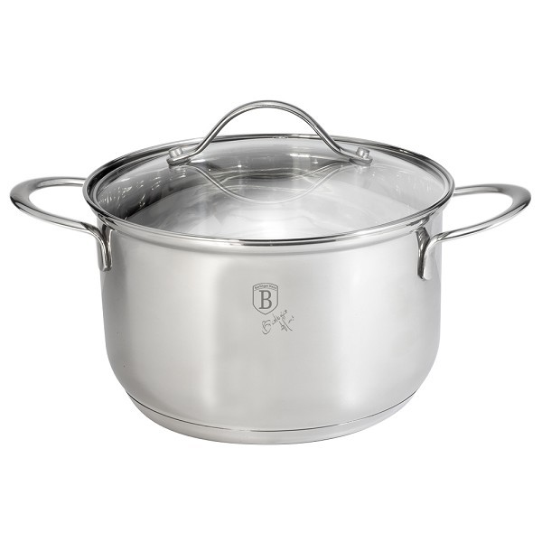 BerlingerHaus Silver Jewellery RVS kookpan Ø18 cm met glazen deksel ook inductie 2,6L 18x11cm