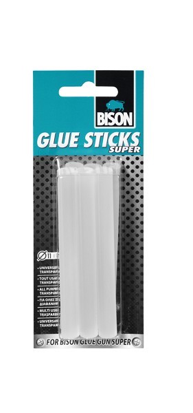 Bison lijmpistool glue gun sticks  11mm super melt pak a 6 stuks glue sticks