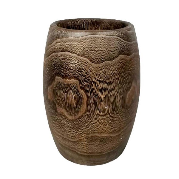 Bloempot Tamir 31cm hout donker bruin