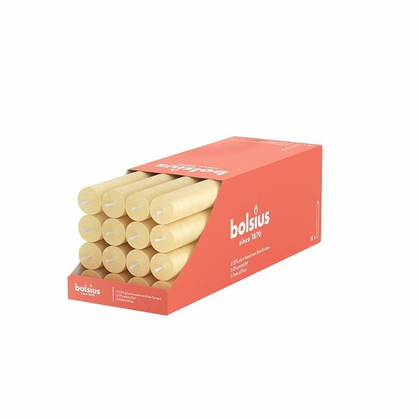 Bolsius Dinerkaars 16 stuks  Rustiek Haver Beige- Oat Beige 16 stuks in doos