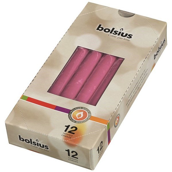 Bolsius Gotische kaars 245/24 doos a 12 stuks fuchsia