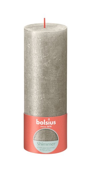 Bolsius Rustiek stompkaars 190/68 Shimmer Champagne