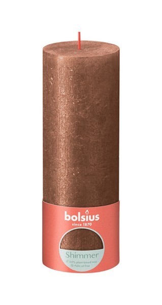 Bolsius Rustiek stompkaars 190/68 Shimmer Copper