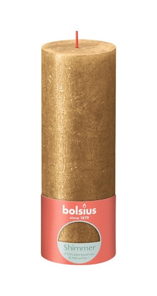 Bolsius Rustiek stompkaars 190/68 Shimmer gold