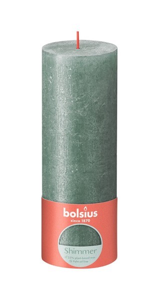 Bolsius Rustiek stompkaars 190/68 Shimmer Oxid Blue