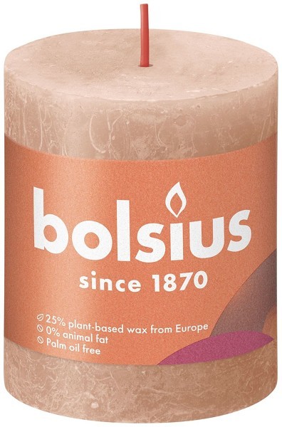 Bolsius Rustiek stompkaars 80/68 creamy caramel - Romig Karame