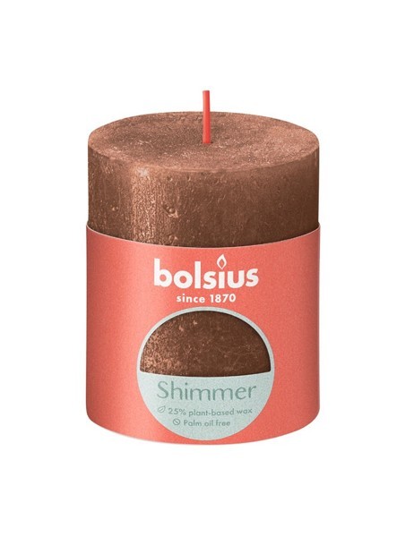 Bolsius Rustiek stompkaars 80/68 Shimmer Copper