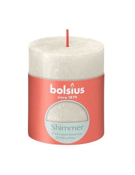 Bolsius Rustiek stompkaars 80/68 Shimmer Ivory