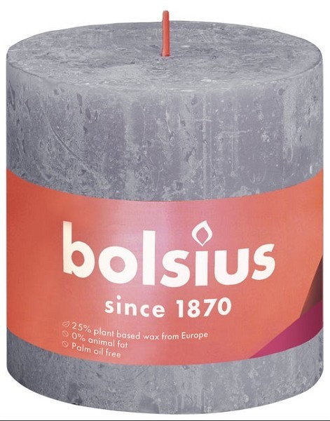 Bolsius Rustiek  stompkaars Shine collection 100/100 Frosted Lavender -Bevroren Lavendel