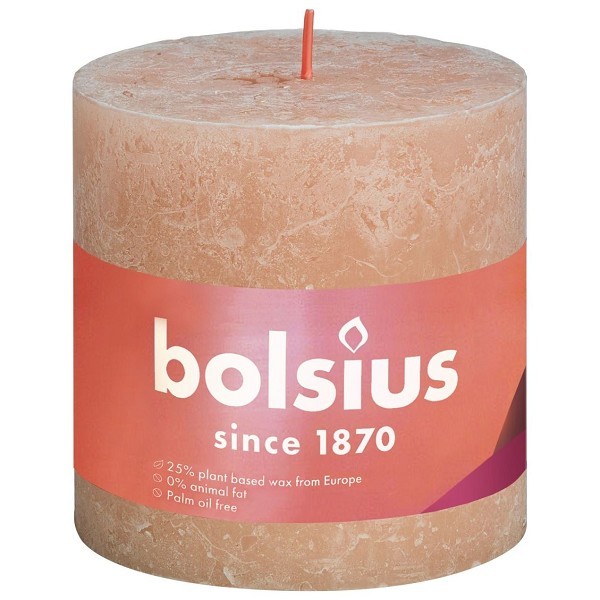 Bolsius Rustiek  stompkaars Shine collection 100/100 Misty Pink -Nevelig Roze