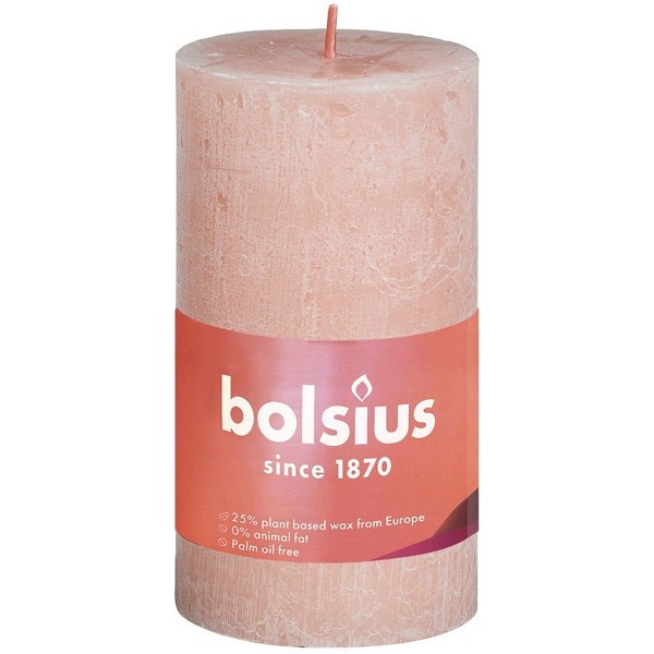 Bolsius Rustiek  stompkaars Shine collection 100/50 Misty Pink- Nevelig Roze