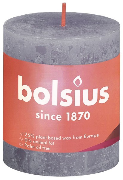 Bolsius Rustiek  stompkaars Shine collection 80/68 Frosted Lavender-Bevroren Lavendel