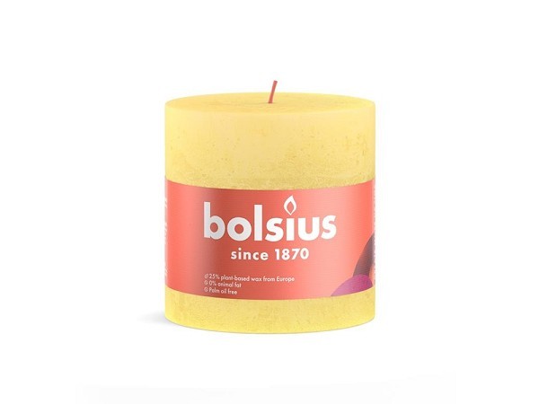 Bolsius Shine Collection Rustiek stompkaars 100/100 Sunny Yellow