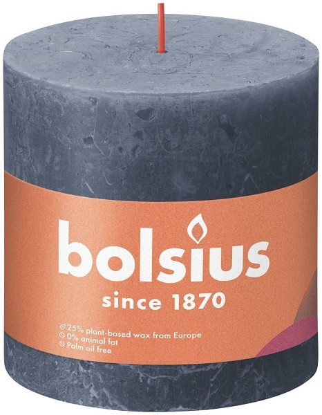 Bolsius Shine Collection Rustiek stompkaars 100/100 Twilight Blue- Schemerblauw