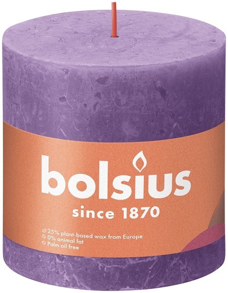 Bolsius Shine Collection Rustiek stompkaars 100/100 Vibrant violet ( Helder Violet )