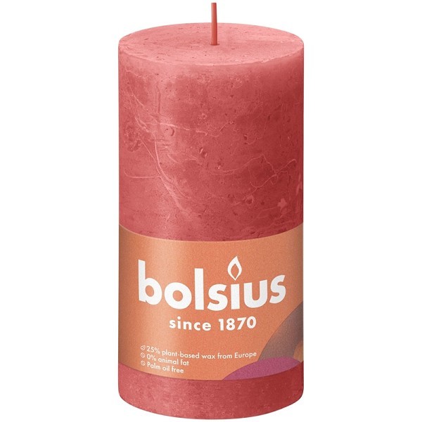 Bolsius Shine Collection Rustiek stompkaars 130/68 Blossom Pink -Bloesem Roze