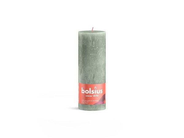 Bolsius Shine Collection Rustiek stompkaars 190/68 Jade Green-Jadegroen