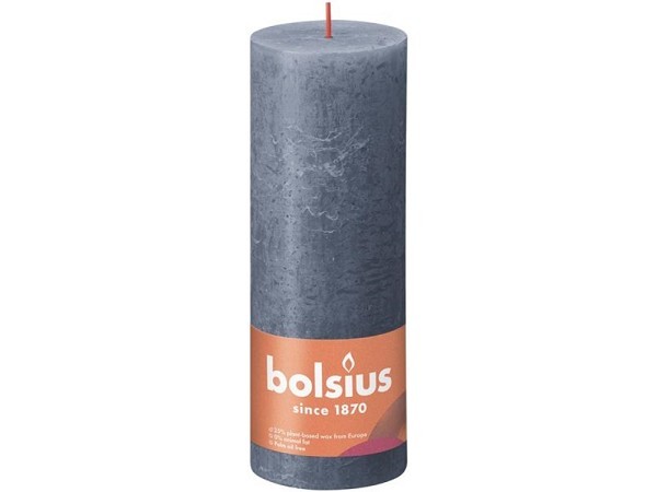 Bolsius Shine Collection Rustiek stompkaars 190/68 Twilight Blue Schemerblauw