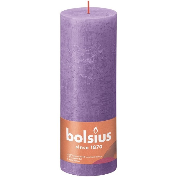 Bolsius Shine Collection Rustiek stompkaars 190/68 Vibrant violet ( Helder Violet )