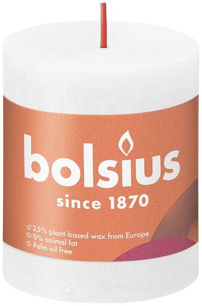 Bolsius Shine Collection Rustiek stompkaars 80/68 Cloudy White- Wolkenwit