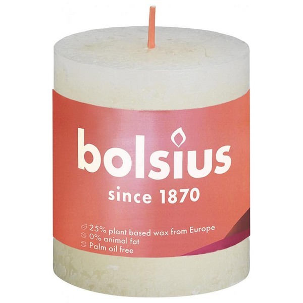 Bolsius Shine Collection Rustiek stompkaars  80/68 Soft Pearl- Zacht Parel