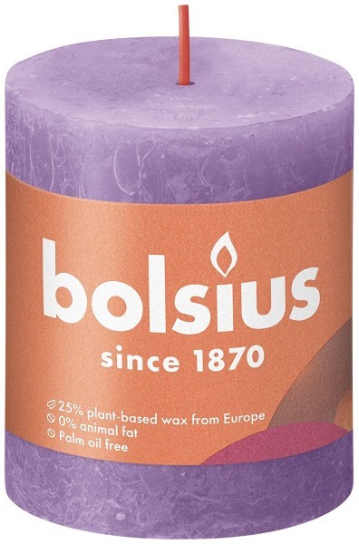 Bolsius Shine Collection Rustiek stompkaars 80/68 Vibrant violet ( Helder Violet )