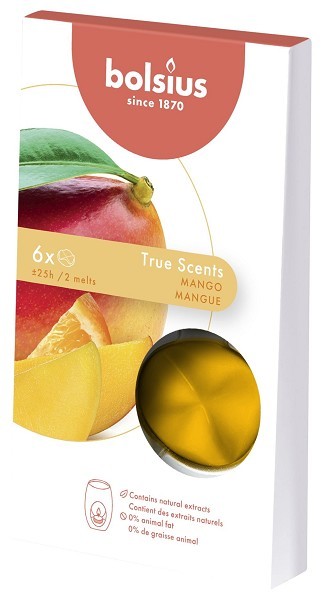 Bolsius Smeltbare geur wax pak a 6st True Scents Mango