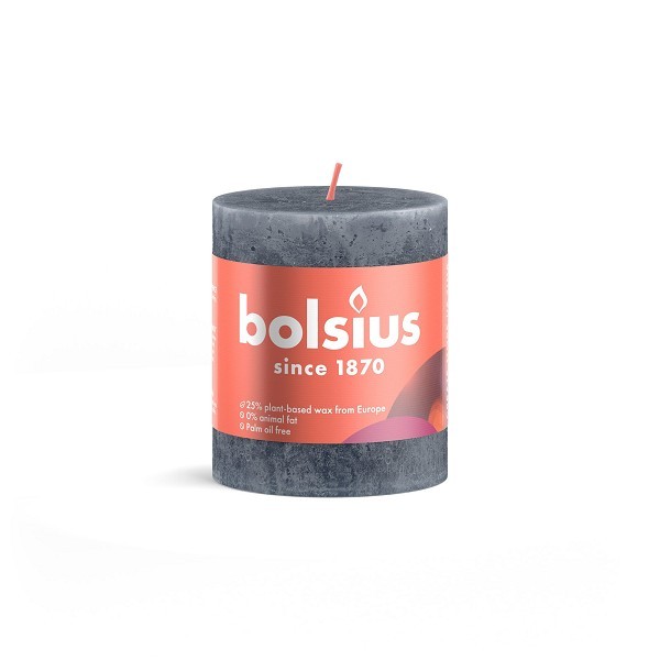 Bolsius Stompkaars 80/68 Rustiek Leisteen Blauw- Slate Blue