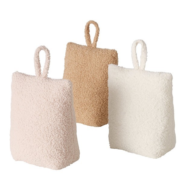 Boltze Home Deurstopper Filicio van teddystof L18cm x B10cm X H22cm in beige, bruin of crème