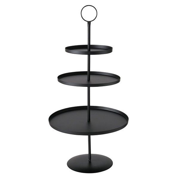 Boltze Home Etagere Samona metaal Ø30x60cm Mat Zwart