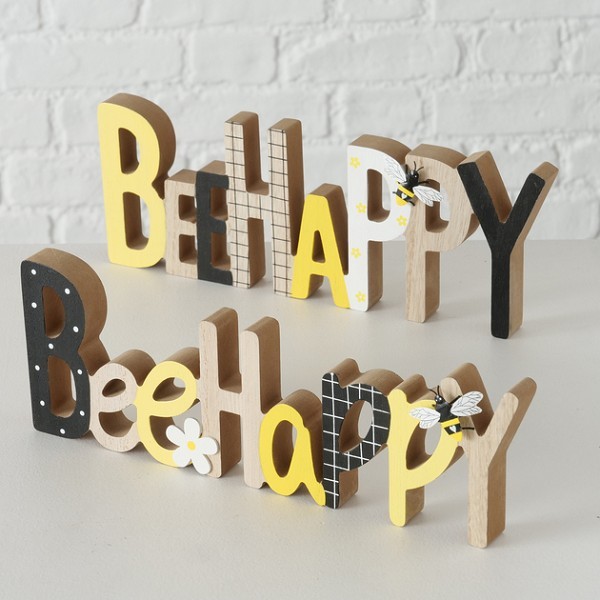 Boltze Home Houten letters Be Happy of Bee Happy L30cm