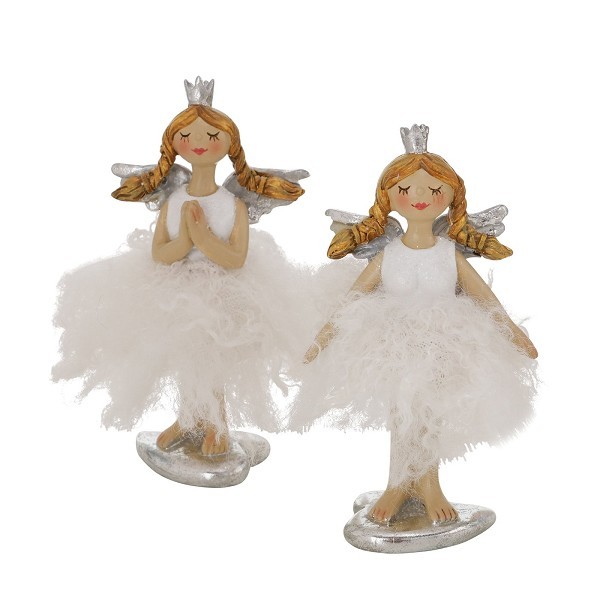 Boltze Home Kerstfiguur engel Starletta polyresin H11cm