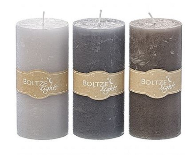 Boltze Home Stompkaars Ø7xH15cm Grey Wax