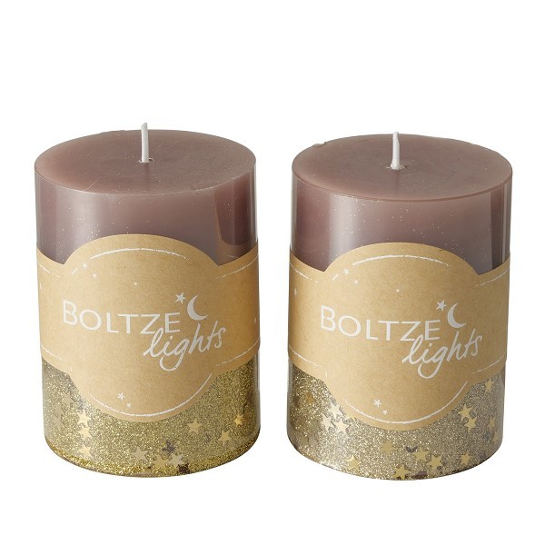 Boltze Home Stompkaars Praga Ø7xH9cm , Gold, Marsala colour-mix