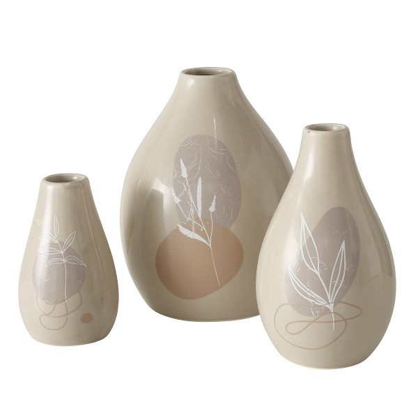 Boltze Home Vaas Stona aardewerk 3-delige set h8/11/12cm