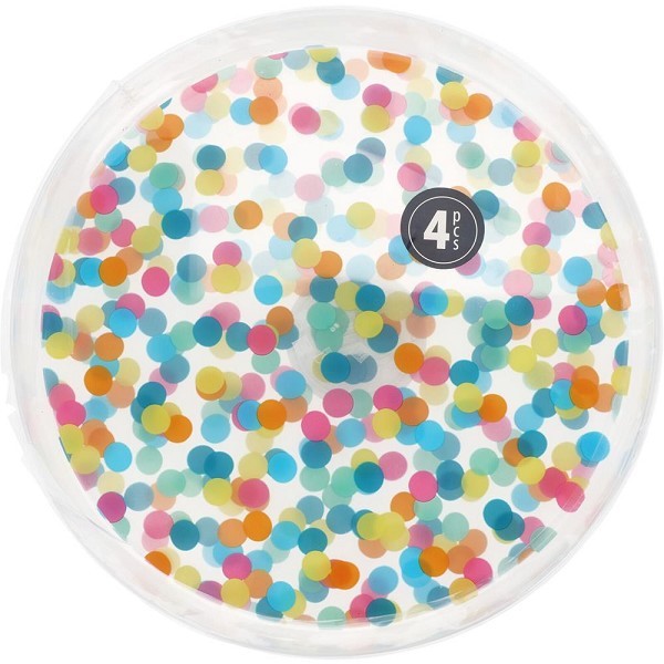 Bordenset confetti 4-delig kunststof Ø22,5cm