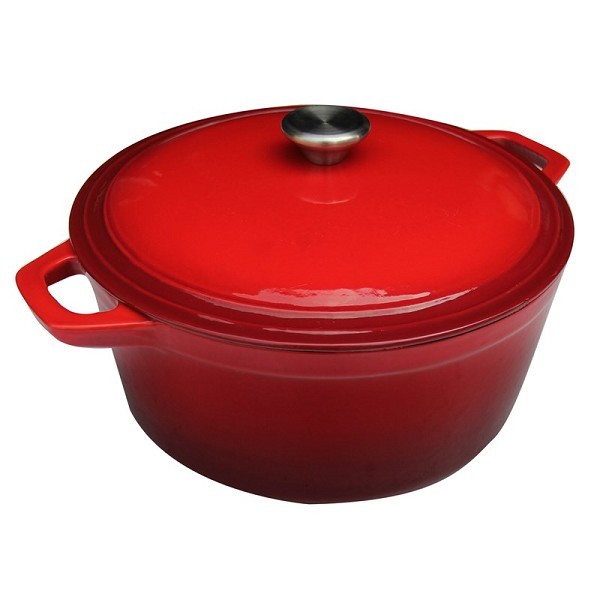 Braadpan geëmailleerd gietijzer Ø24cm 4,5L rood