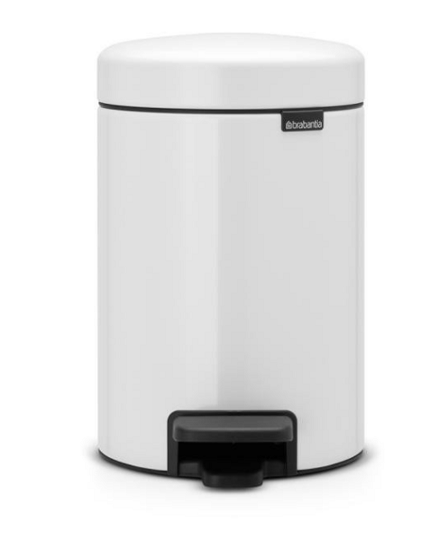 Brabantia pedaalemmer newicon 3 ltr wit met kunststof binnenemmer