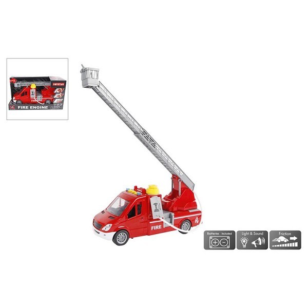 Brandweerwagen blusfunctie frictie licht geluid 27,5cm